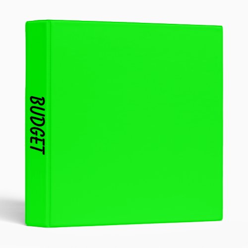 Modern Solid Color Bright Green Budget 3 Ring Binder
