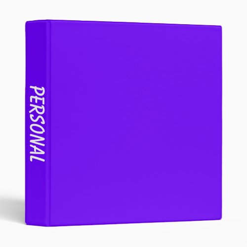 Modern Solid Color Bright Indigo Personal 3 Ring Binder