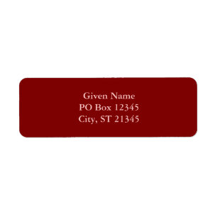 Modern Solid Color Maroon Blank Label