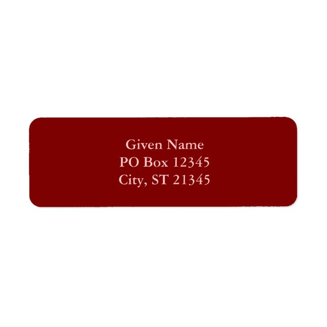Modern Solid Color Maroon Blank Label (Front)