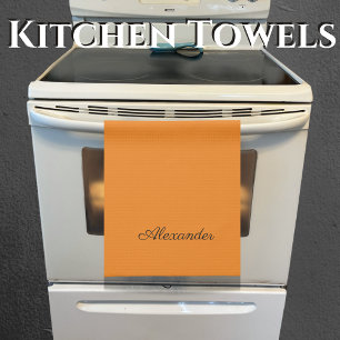 Modern Solid color orange Kitchen Towel