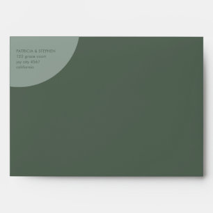 Modern Solid Geometric Sage Green Wedding Envelope