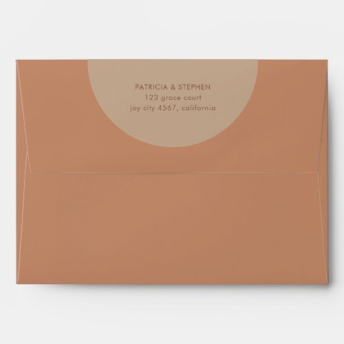 Modern Solid Geometric Sand Earth Wedding Envelope