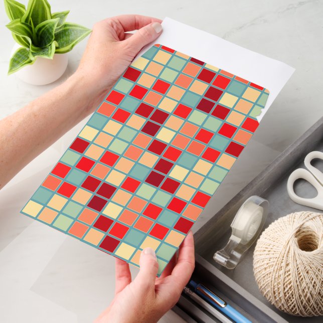 Modern solid geometric shapes pattern 28 envelope mailers (Desk)