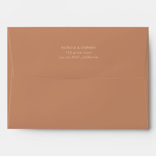Modern Solid Light Terracotta Sand Wedding Envelope