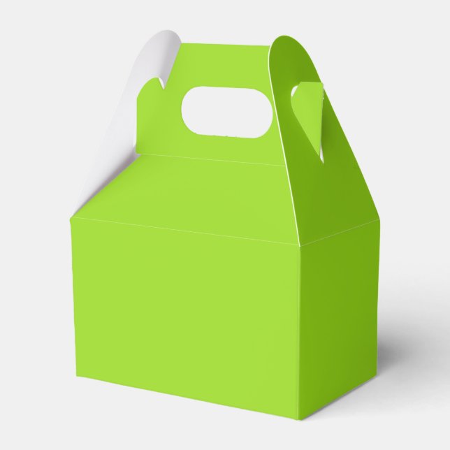 Modern Solid Lime Green Simple Chic Elegant Favor Boxes (Front Side)