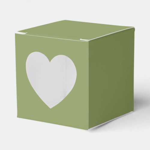 Modern Solid Moss Green Simple Chic Elegant Favor Boxes