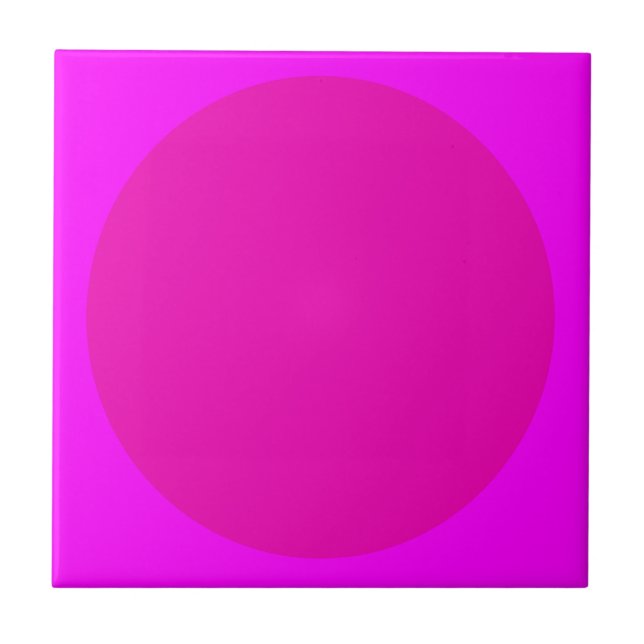 Modern Solid Pink Magenta Wall Decor | Trendy Pink Ceramic Tile (Front)