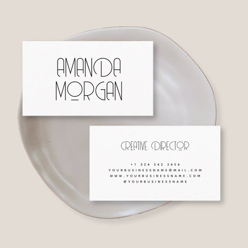 Modern solid white minimalist professional business card