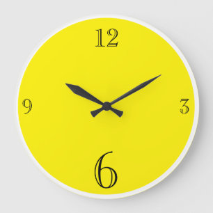 Modern Solid Yellow color Basic minimalist Large Clock