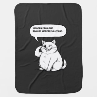 Modern Solutions for Modern Problems (Cat Meme) Baby Blanket