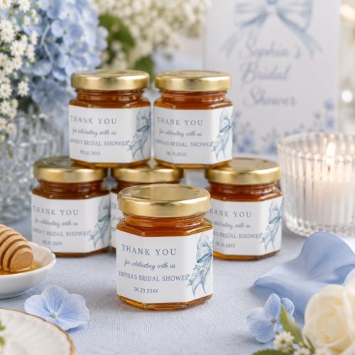 Modern Something Blue Bridal Shower Honey Jar Favors