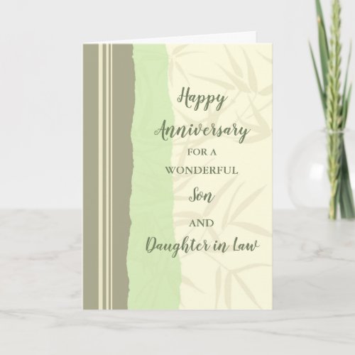 Modern Son and Daughter in Law Wedding Anniversary Card