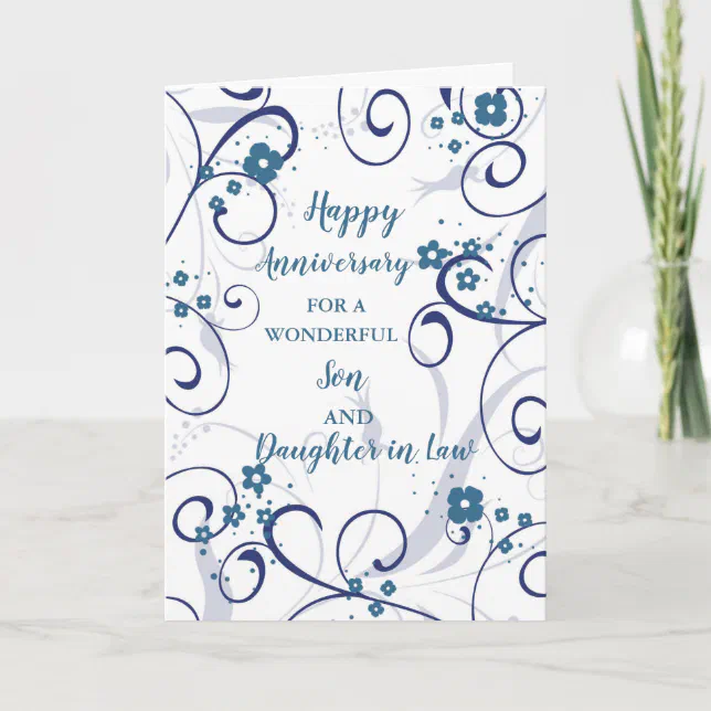 Modern Son Daughter in Law Wedding Anniversary Card Zazzle