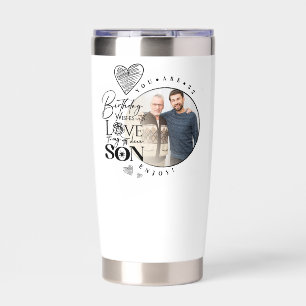 Modern Son , grandson Birthday Typography Photo Insulated Tumbler