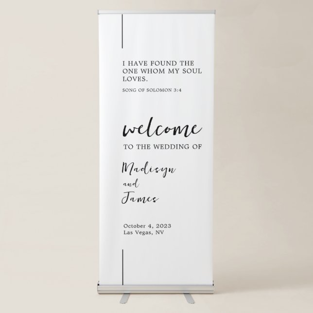 Modern Song of Solomon Wedding Welcome Banner (Front)