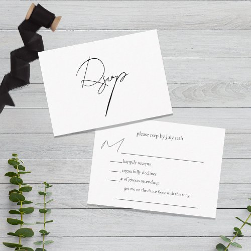 Modern Song Request RSVP Enclosure Card