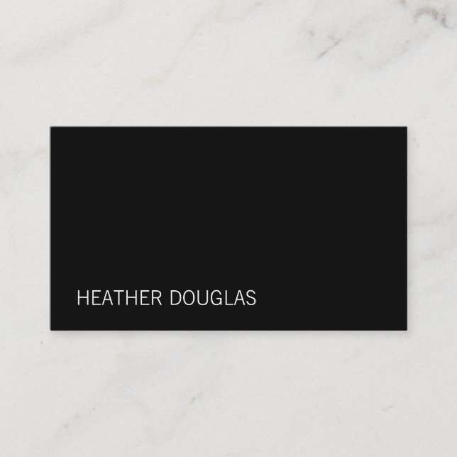 Modern Sophisticated Black Business Card (Front)