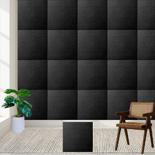 Modern & Sophisticated Black Leather Texture  Ceramic Tile