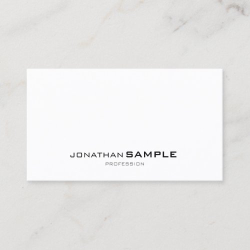 Modern Sophisticated Clean Design Trendy White Business Card
