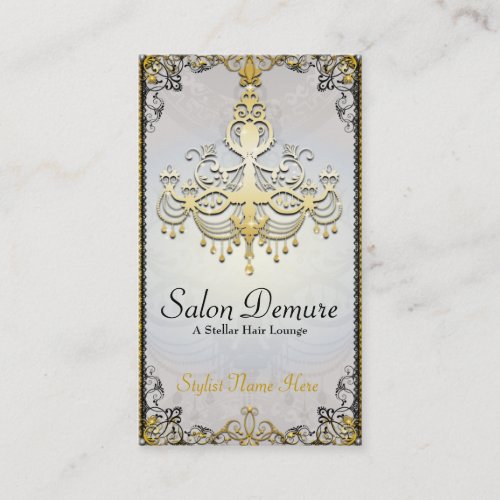 Modern Sophisticated Gold  Designer Salon Business Card Template