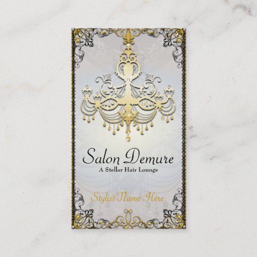 Customizable Modern Sophisticated Gold  Designer Salon Business Card Template