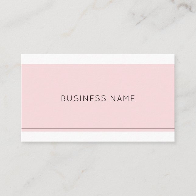 Modern Sophisticated Minimalist Trendy Pink Plain Business Card (Front)
