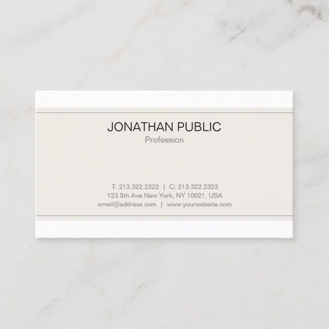 Modern Sophisticated Minimalistic Trendy Plain Business Card | Zazzle