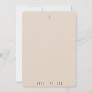 modern sophisticated monogram note card