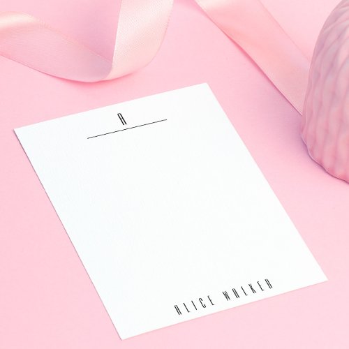 Modern Sophisticated Personalized Monogram Note Card