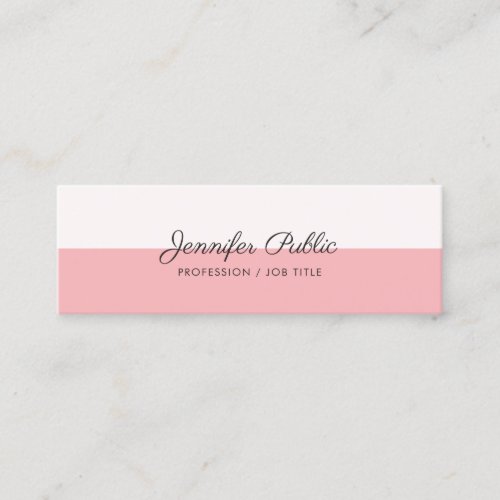 Modern Sophisticated Pink Clean Plain Trending Mini Business Card