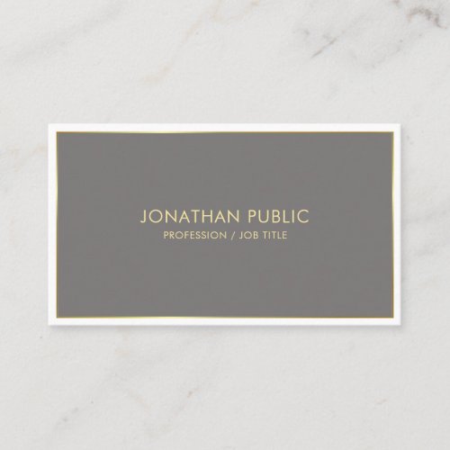 Modern Sophisticated Professional Brown Plain Luxe Business Card