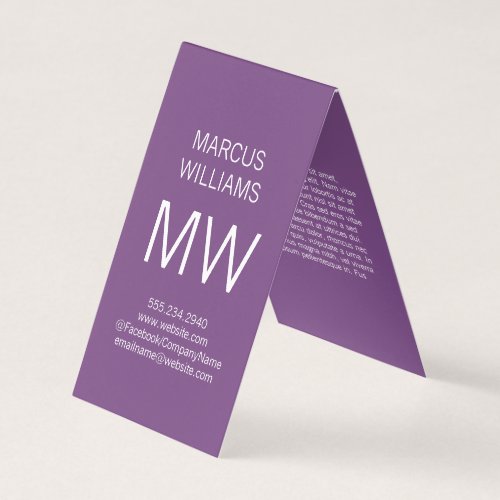 Modern Sophisticated  Purple Business Card