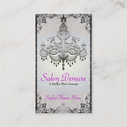 Customizable Modern Sophisticated Silver Designer Salon Business Card Templates