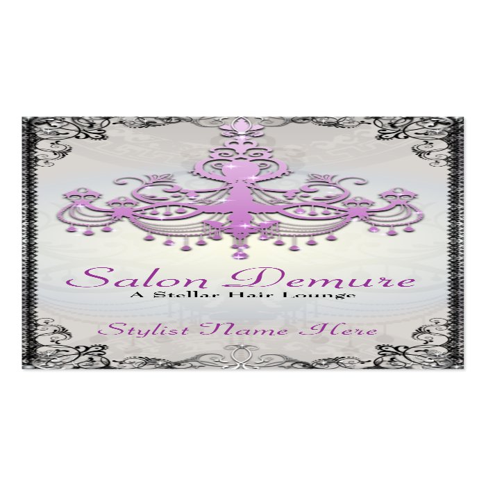 Silver Purple Designer Salon Business Card Templates
