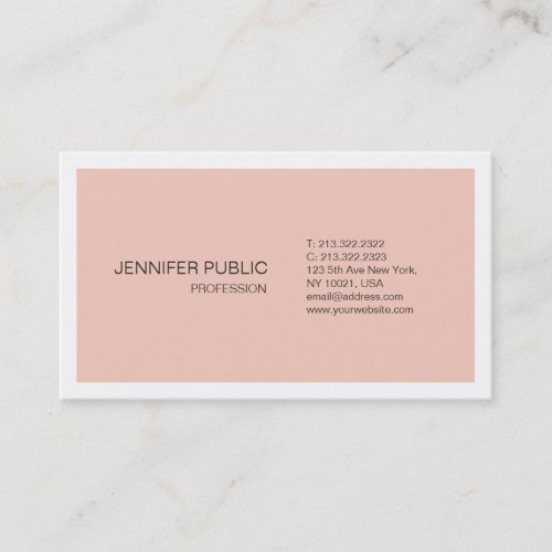 Modern Sophisticated Sleek Design Trendy Plain Business Card