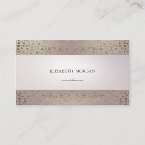 Modern  SophisticatedStripedGold Confetti Business Card