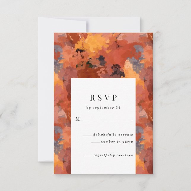 Modern Sophisticated Terracotta Boho Wedding RSVP (Front)
