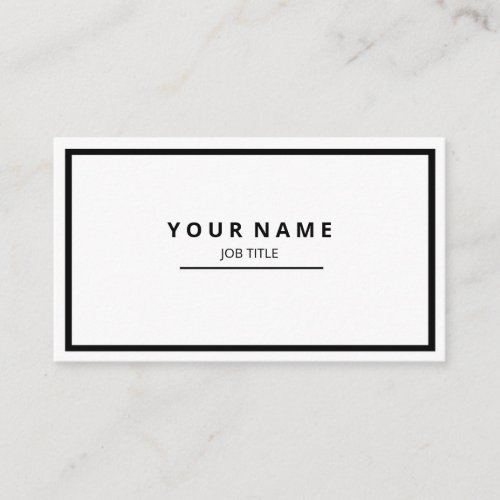 Modern Sophisticated White Front Black Back Business Card