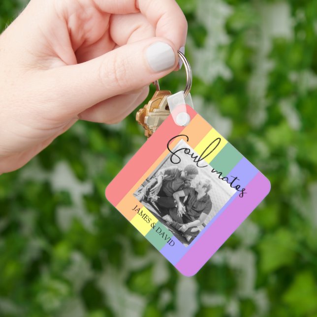 Modern Soulmates LGBT Photo Keychain (Hand)