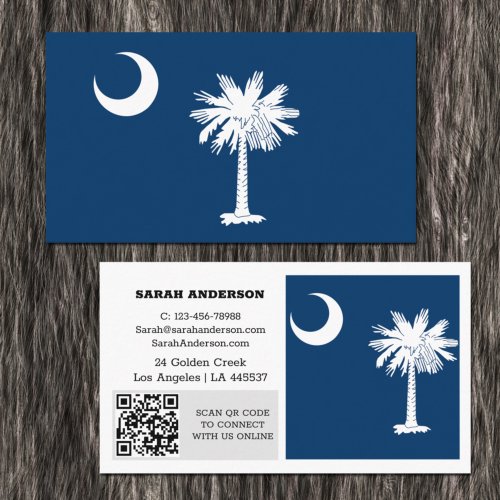 Modern South Carolina Business Card Flag  USA Business Card