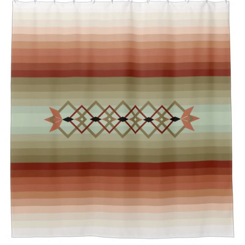 Modern South West Style Striped Shower Curtain