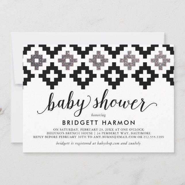 Modern Southwest Blanket Baby Shower Invitation (Front)