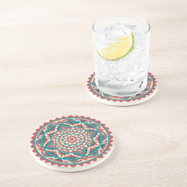 Modern Southwest Mandala Coaster (Side)