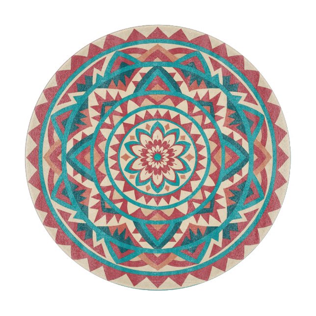 Modern Southwest Mandala Cutting Board (Front)