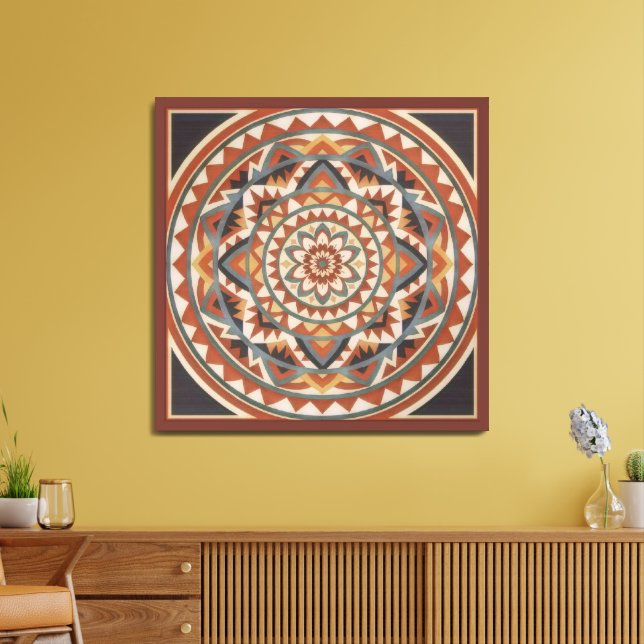 Modern Southwest Mandala Framed Art (Living Room)