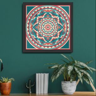 Modern Southwest Mandala Framed Art