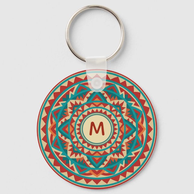 Modern Southwest Mandala Keychain (Front)