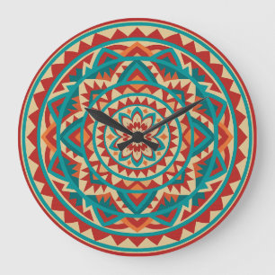 Modern Southwest Mandala Large Clock