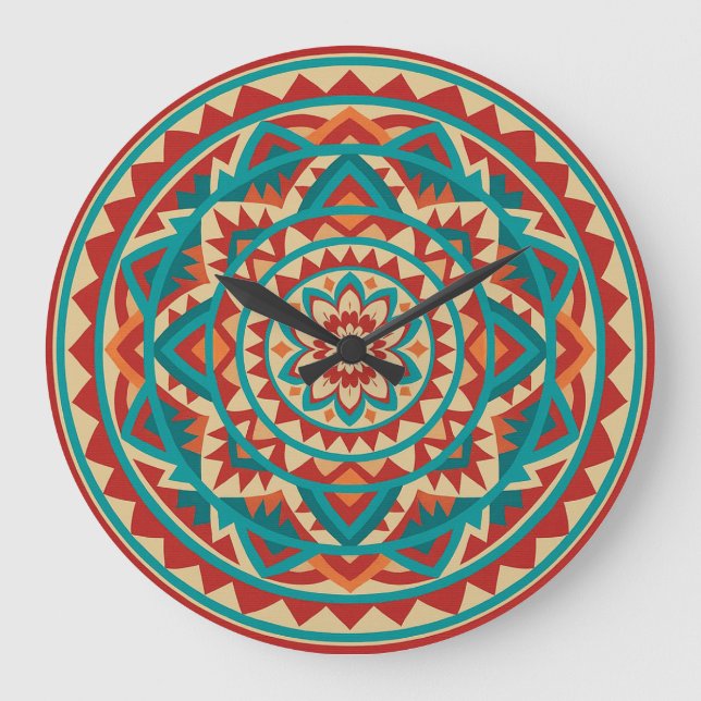 Modern Southwest Mandala Large Clock (Front)